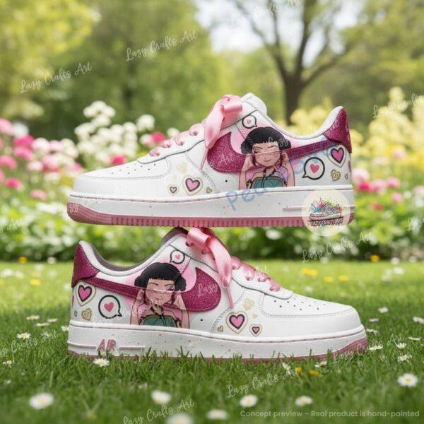 Hand-Painted Custom Air Force 1 Sneakers, K-Pop Chibi Design