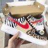 Custom Animal Print Sneakers | Hand-Painted Zebra and Leopard Design - Image 3