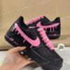 Custom Black Sneakers with Pink Drip | Hand-Painted Braided Laces - Image 3