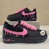 Custom Black Sneakers with Pink Drip | Hand-Painted Braided Laces - Image 5