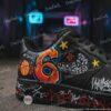 Custom Hand-Painted Black AF1 Sneakers: Graffiti Numbers, "Six Seven" Streetwear Shoes - Image 2