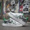 Hand-Painted Green Gray Graffiti AF1 Sneakers: Graffiti Streetwear Air Force 1 Shoes - Image 3