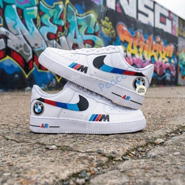 Alternative view of Custom BMW Air Force 1 Sneakers: Hand-Painted Luxury Car AF1 Shoes