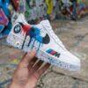 Personalized BMW Splatter Air Force 1 Sneakers: Hand-Painted Luxury Car AF1 Shoes - Image 6