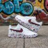Custom Drip Air Force 1 Sneakers: Hand Painted Burgundy Drip Shoes - Image 3