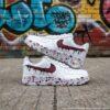 Custom Drip Air Force 1 Sneakers: Hand Painted Burgundy Drip Shoes