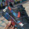 Personalized BMW Splatter Air Force 1 Sneakers: Hand Painted BMW Black AF1 Shoes - Image 5