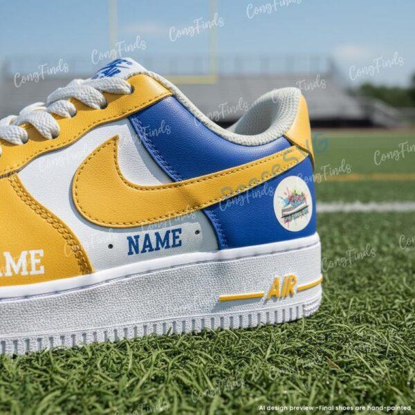 Alternative view of Hand-Painted Rams Air Force 1 Sneakers, Personalized Football Fan Shoes