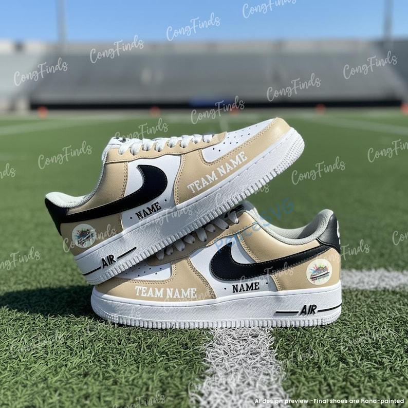 Hand-Painted Saints Football Air Force 1 Sneakers