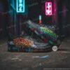 Hand-Painted Graffiti Black Air Force 1 Sneakers: Personalized Black AF1 Shoes, Custom Name