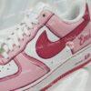 Custom Hand-Painted Pink AF1 Sneakers – Valentine Comic Shoes, Personalized - Image 4