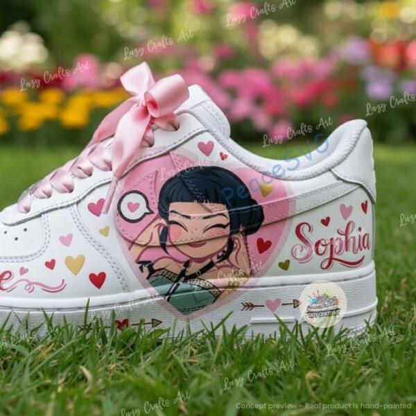 Alternative view of Custom K-Pop Demon Hunter Air Force 1 Sneakers, Hand-Painted Anime Valentine AF1 Shoes