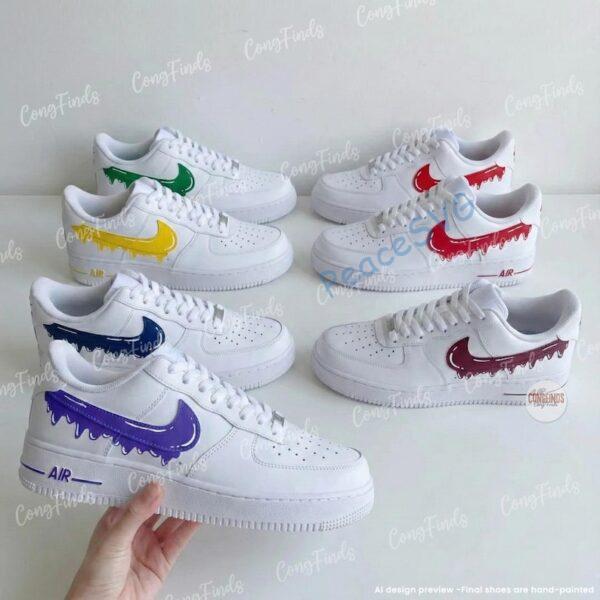 Custom Hand-Painted Drip Air Force 1 Sneakers | Personalized AF1 Shoes
