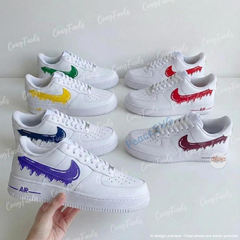 Custom Hand-Painted Drip Air Force 1 Sneakers | Personalized AF1 Shoes