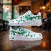 Custom Hand-painted Green Drip Air Force 1 Sneakers: Hand-Painted Irish Clover Streetwear Shoes