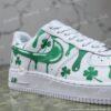 Custom Hand-painted Green Drip Air Force 1 Sneakers: Hand-Painted Irish Clover Streetwear Shoes - Image 4
