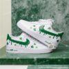 Custom Green Drip Clover Air Force 1 – Hand-Painted ST Patrick's Day AF1 Sneakers