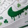 Custom Green Drip Clover Air Force 1 – Hand-Painted ST Patrick's Day AF1 Sneakers - Image 4