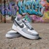 Custom Gray Air Force 1 Sneakers: Personalized Name & Date, Handmade AF1 Design - Image 2