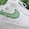 Personalized Custom Green Drip Clover Air Force 1, Hand-Painted ST Patrick's Day AF1 Sneakers, Clean Irish Style Hand-Painted Shoes - Image 4