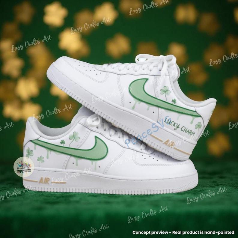 Personalized Custom Green Drip Clover Air Force 1