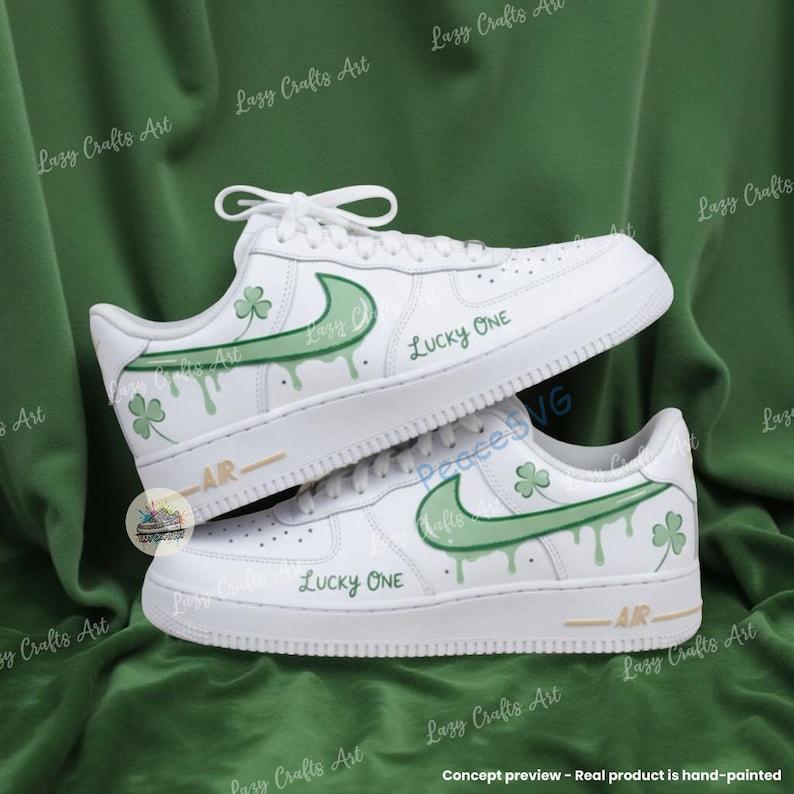 Personalized Custom Light Green Drip Air Force 1