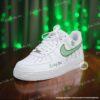 Personalized Custom Light Green Drip Air Force 1, Hand-Painted Patrick's Day AF1 Sneakers - Image 2