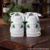 Personalized Hand-Painted Green Drip Air Force 1, Custom Patrick's Day AF1 Sneakers - Image 4