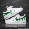 Hand-painted Green Drip Air Force 1 Sneakers: Custom Irish Clover Streetwear AF1 Shoes - Image 2