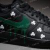 Custom Green Drip Black AF1 Shoes, Black Green Custom Air Force 1 Sneakers, Hand Painted Patrick's Day AF1 Shoes - Image 2