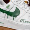 Hand-painted Green Drip Air Force 1 Sneakers: Custom Irish Clover AF1 Shoes - Image 3