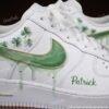 Custom Green Drip Air Force 1 Sneakers: Hand-Painted Patrick's AF1 Shoes - Image 3