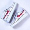 Custom Hand-Painted Cartoon Red Air Force 1 Sneakers: Personalized AF1 Gift - Image 3