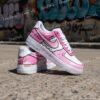 Custom Pink Comic Air Force 1 Sneakers: Hand-Painted 2D Cartoon AF1 Shoes - Image 3