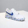 Custom Air Force 1 Blue Drip Sneakers: Hand-Painted Splatter AF1 Shoes - Image 5