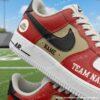 Personlized San Frencisco Football Air Force 1, Hand-Painted 49ers Football Fan AF1 Sneaker, Adult /Toddler Kids - Image 2