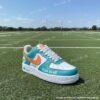 Custom Hand-Painted Miami Football Air Force 1, Personlized Dolphins Football Fan AF1 Sneaker, Adult /Toddler Kids - Image 3
