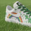 Custom Hand-painted Rainbow Lucky AF1 – Green Splatter Air Force 1 Sneakers, St Patrick’s Day Custom Shoes - Image 2