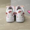 Custom Valentine Couple Air Force 1: Hand-Painted Red Drip AF1 Sneakers - Image 4