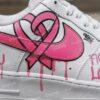 Custom Love Graffiti Air Force 1, Hand-Painted Pink Ribbon AF1 Sneakers - Image 2