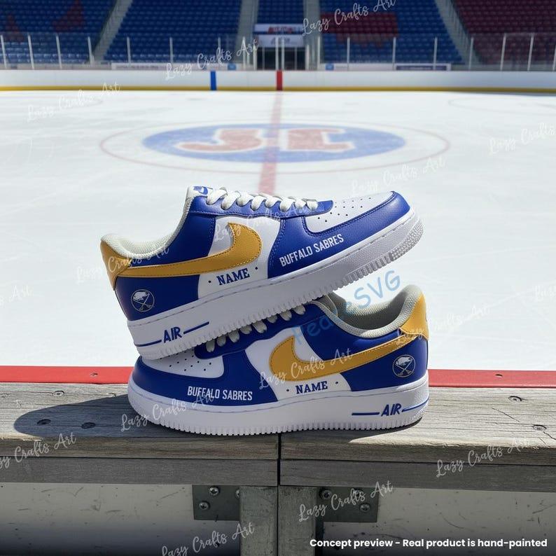 Personalized Hand-Painted Buffalo Hockey Air Force 1