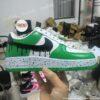Custom Black Drip Air Force 1: Hand-Painted Green Splatter AF1 Sneakers - Image 2