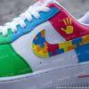 Custom Autism Awareness Air Force 1 Shoes, Hand Painted AF1 Puzzle Art Sneakers, Autism Acceptance Gift - Image 3