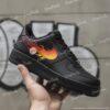 Custom Flame Air Force 1 Black Shoes – Hand-Painted Fire Swoosh AF1 Sneakers - Image 6