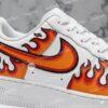 Hand-Painted Flame Air Force 1 Sneakers– Personalized Fire Swoosh AF1 Shoes - Image 3