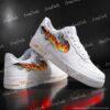 Hand-Painted Fire & Smoke AF1 Shoes | Custom Air Force 1 Flame - Image 2