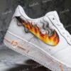 Hand-Painted Fire & Smoke AF1 Shoes | Custom Air Force 1 Flame - Image 3