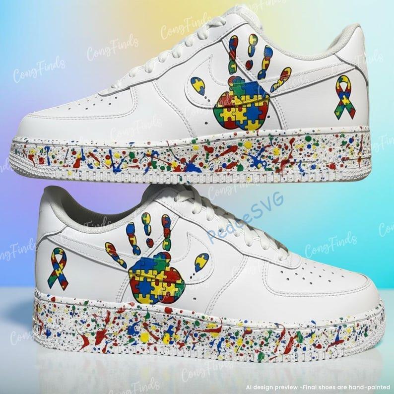 Custom Autism Awareness Air Force 1 Shoes