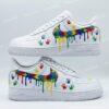 Autism Awareness Custom Drip Air Force 1 Shoes, Handprint Puzzle AF1 Sneakers