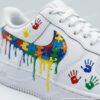 Autism Awareness Custom Drip Air Force 1 Shoes, Handprint Puzzle AF1 Sneakers - Image 4